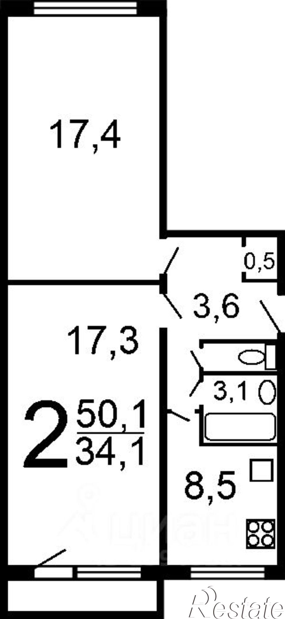 Купить квартиру за 7 500 000 рублей на улица Набережная реки Магаданки, 57 к2
