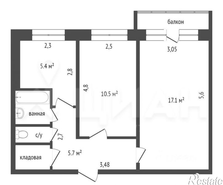 2-комн квартира Речная улица, 59 к3,  д. 59 к3